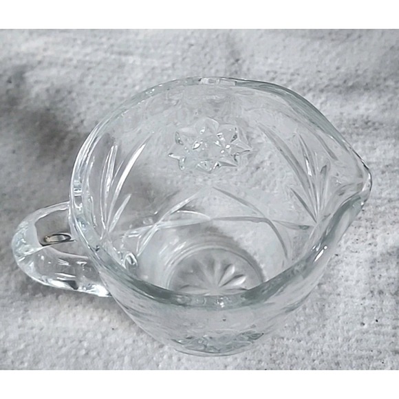Vintage Anchor Hocking Star of David Clear Glass Creamer and Sugar Set - Picture 6 of 12